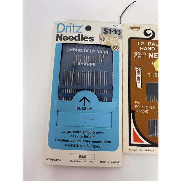 Lot Of 8 Antique Vintage Sewing Craft Needles Dritz Scovill Singer Boye Daisies - Picture 5 of 9